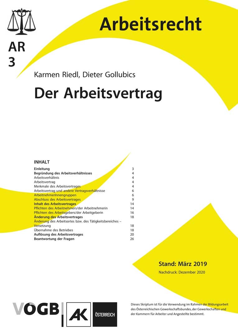 Der Arbeitsvertrag | VÖGB